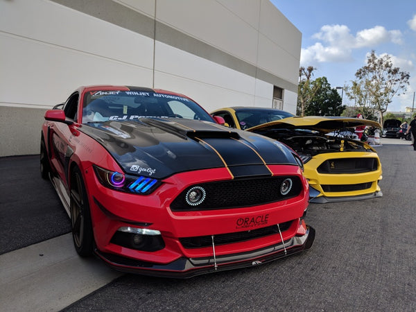 Oracle 15-17 Ford Mustang Dynamic RGB+A Pre-Assembled Headlights Black Edition SEE WARRANTY 8199-332