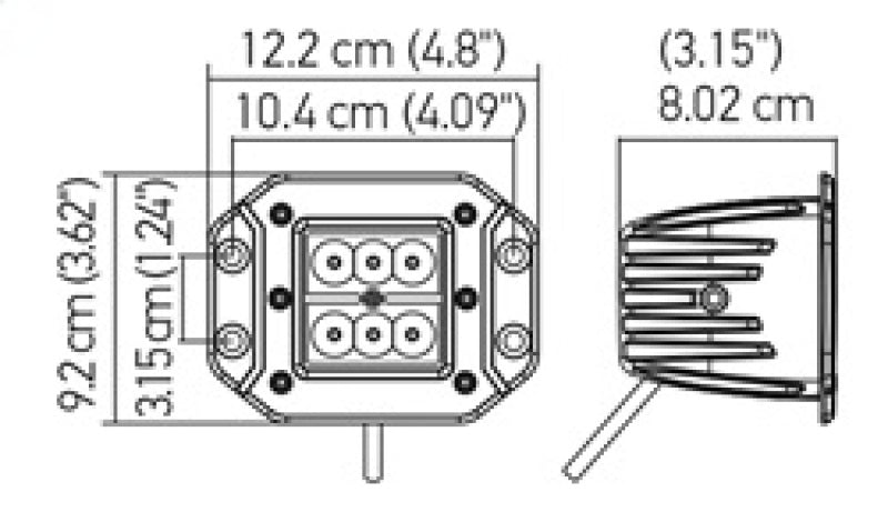 Hella Value Fit Flush Mount 3in 18W Cube Flood Beam LED Light 357204021