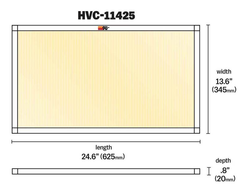 K&N HVAC Filter 14 x 25 x 1 HVC-11425