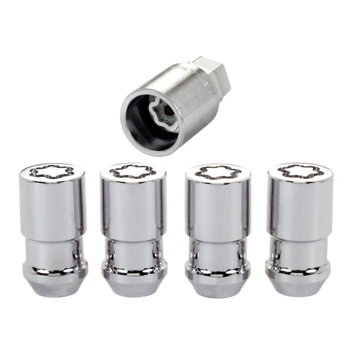 McGard Wheel Lock Nut Set 4pk. (Cone Seat) 1/2-20 / 3/4 & 13/16 Dual Hex / 1.66in. Length Chrome 24198