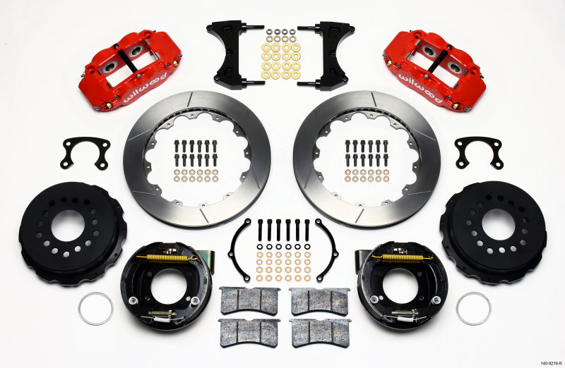 Wilwood Narrow Superlite 4R Rear P-Brk Kit 12.88in Red Big Ford New Style 2.50in Offset 140-9219-R