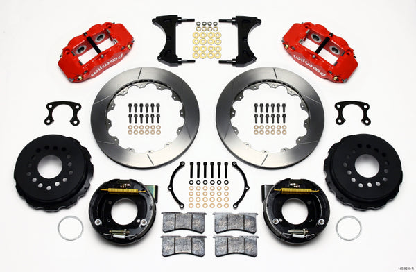 Wilwood Narrow Superlite 4R Rear P-Brk Kit 12.88in Red Big Ford New Style 2.50in Offset 140-9219-R