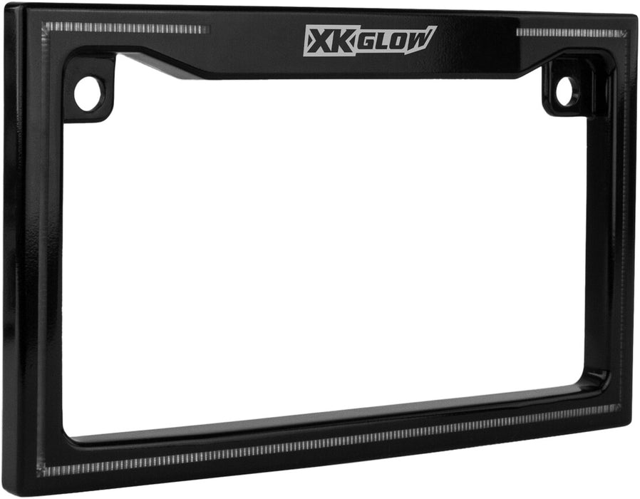 XKGLOW-XK034018 Motorcycle LED License Plate Frame with Running Turn and Brake - BLACK