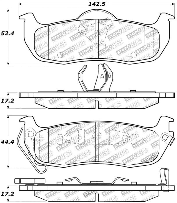 StopTech Street Touring 04-15 Compatible with Nissan Titan Rear Brake Pads 308.1041