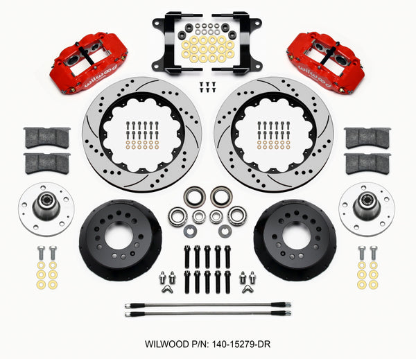 Wilwood Narrow Superlite 6R Front Hub Kit 14.00in Drill Red 82-92 Camaro//Firebird 140-15279-DR