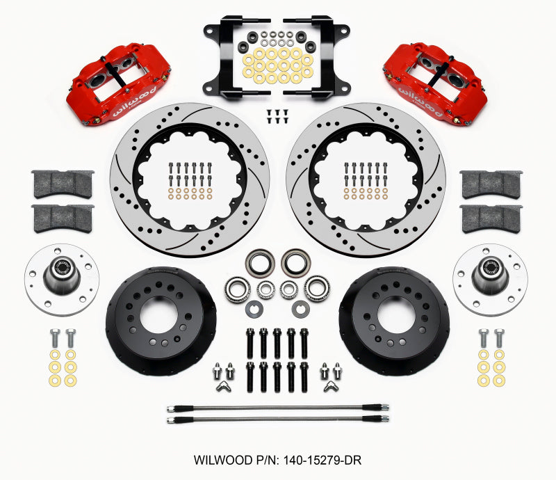 Wilwood Narrow Superlite 6R Front Hub Kit 14.00in Drill Red 82-92 Camaro//Firebird 140-15279-DR