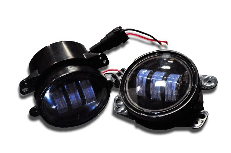 DV8 Offroad 07-18 compatible with Jeep Wrangler JK 4in 30W LED Replacement Fog Lights R4FL16W3W