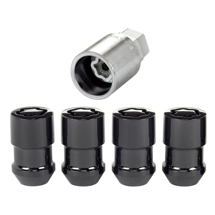 McGard Wheel Lock Nut Set 4pk. (Cone Seat) M12X1.5 / 19mm & 21mm Dual Hex / 1.46in. Length Black 24026