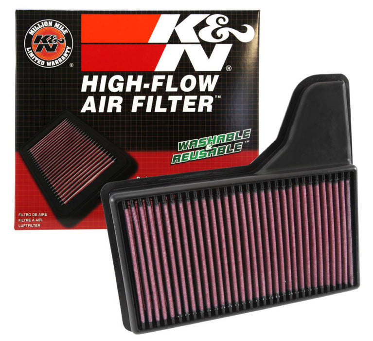 K&N Replacement Panel Air Filter for 2015 Ford Mustang 2.3L L4/3.7L V6/5.0L V8 33-5029