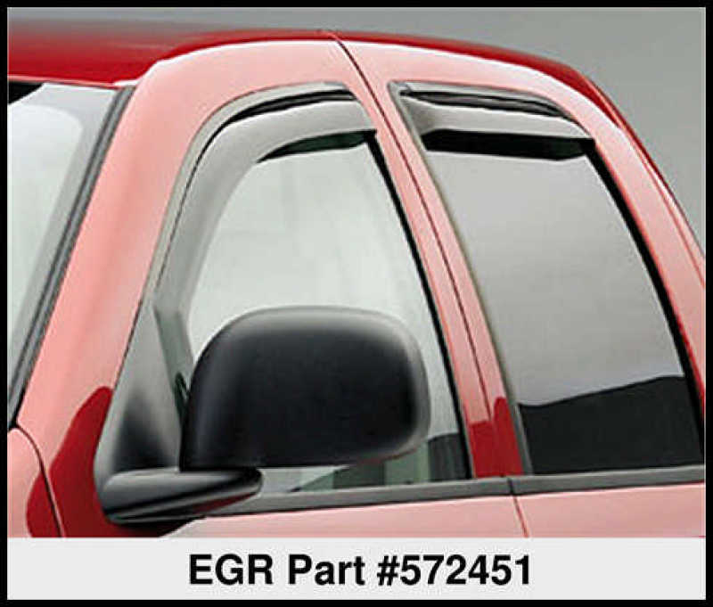 EGR 02-08 Compatible with Dodge F/S Pickup Quad Cab New Body In-Channel Window Visors Set of 4 (572451) 572451