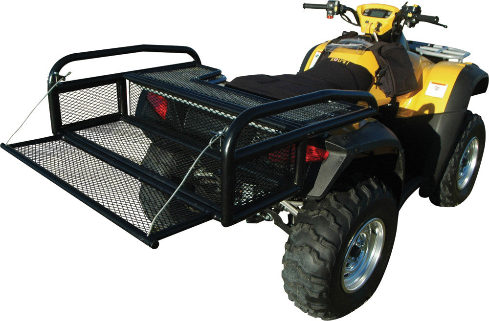 Kolpin ATV Rear Drop Basket Rack Collapsible Tailgate Universal 53300, Black