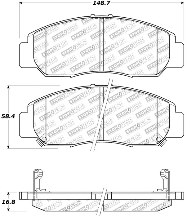 StopTech Street Touring 03-07 Honda Accord V6 A/T Front Brake Pads 308.0959