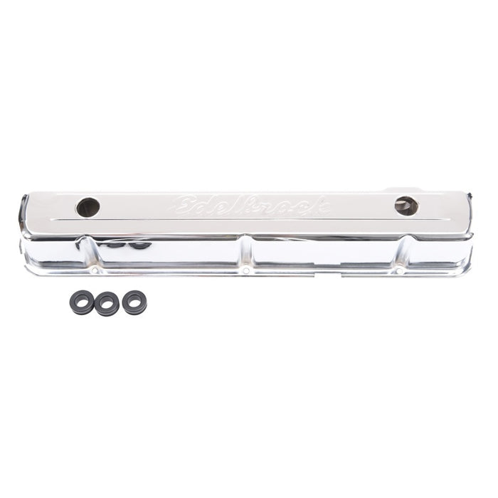 Edelbrock Valve Cover Signature Series Chevrolet 1962-2001 194-292 CI Inline 6 Chrome 4477