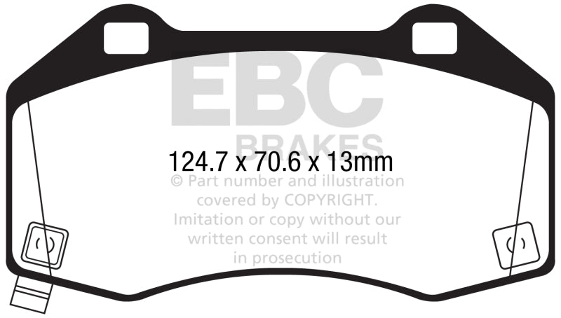 EBC 2017+ Fiat 124 Spider 1.4L Turbo Abarth Yellowstuff Front Brake Pads DP42286R