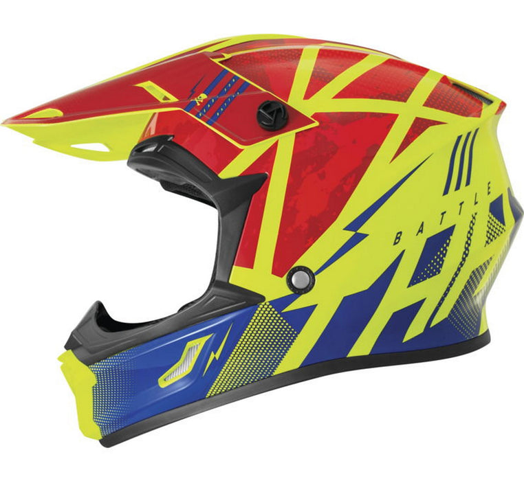 THH T-710X Battle MX Offroad Helmet Red/Blue XS