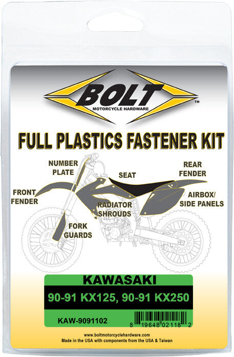 Bolt MC Hardware KAW-9091102 Kawasaki Body Work Fastener Kit