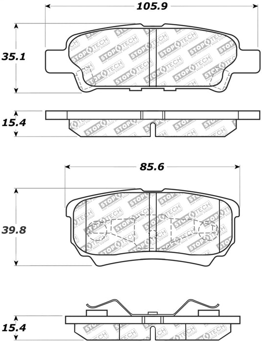 StopTech Street Select Brake Pads Front 305.1037