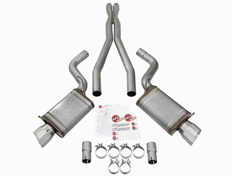 aFe Mach Force-Xp 3in CB Stainless Steel Dual Exhaust System w/Polished Tips 09-15 Cadillac CTS-V 49-34063-P