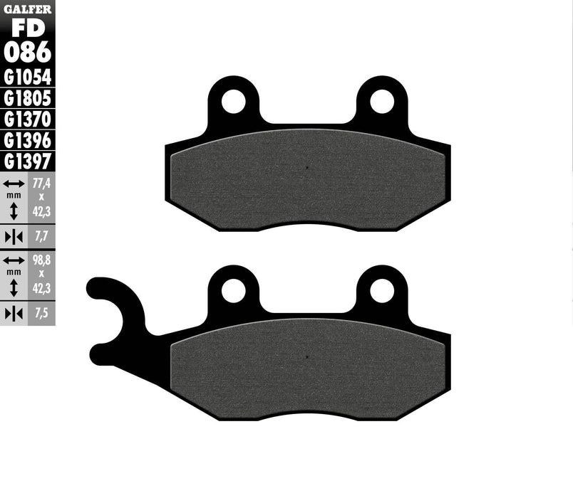 Galfer Semi-Metallic Brake Pads (Rear G1054) Compatible With 05-14 TRIUMPH SPD-TRIPLE