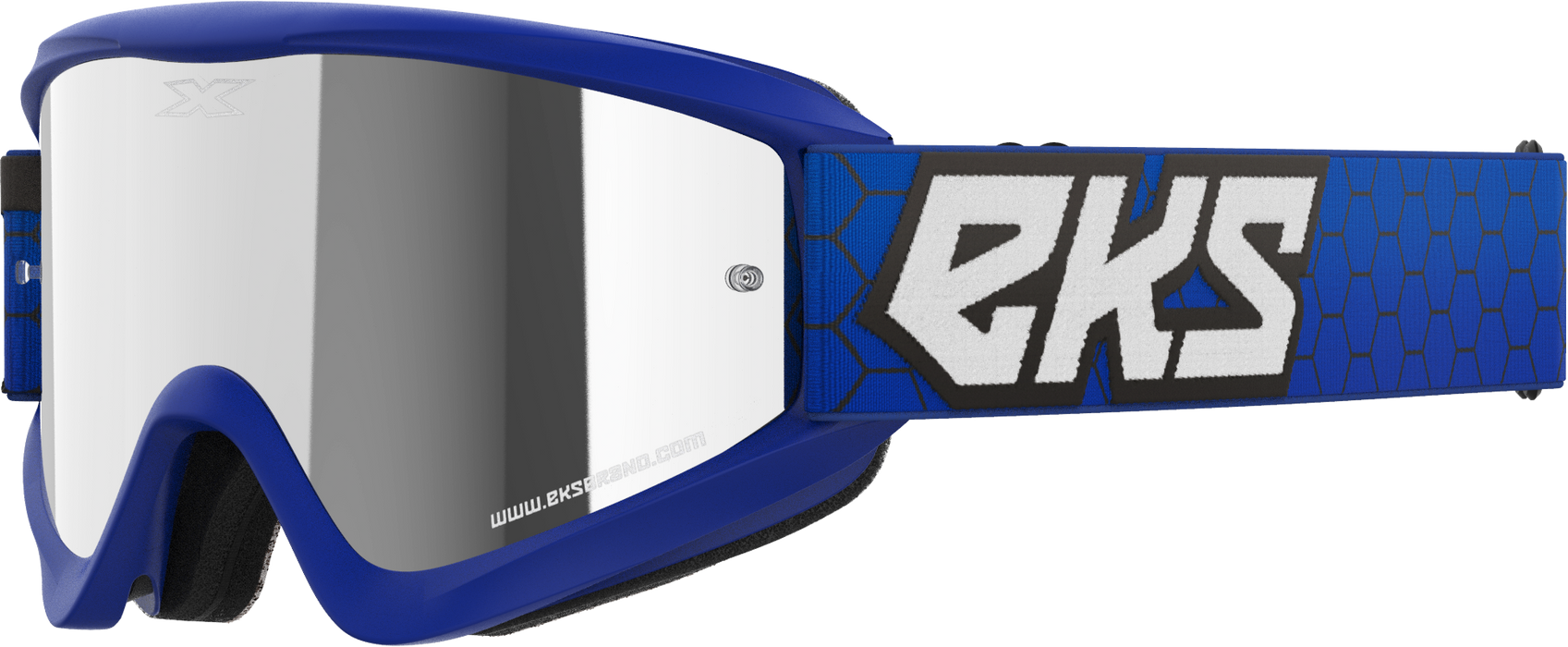 EKS Brand GOX Flat Out Mirror Goggles - Silver Lens OSFA Royal Blue