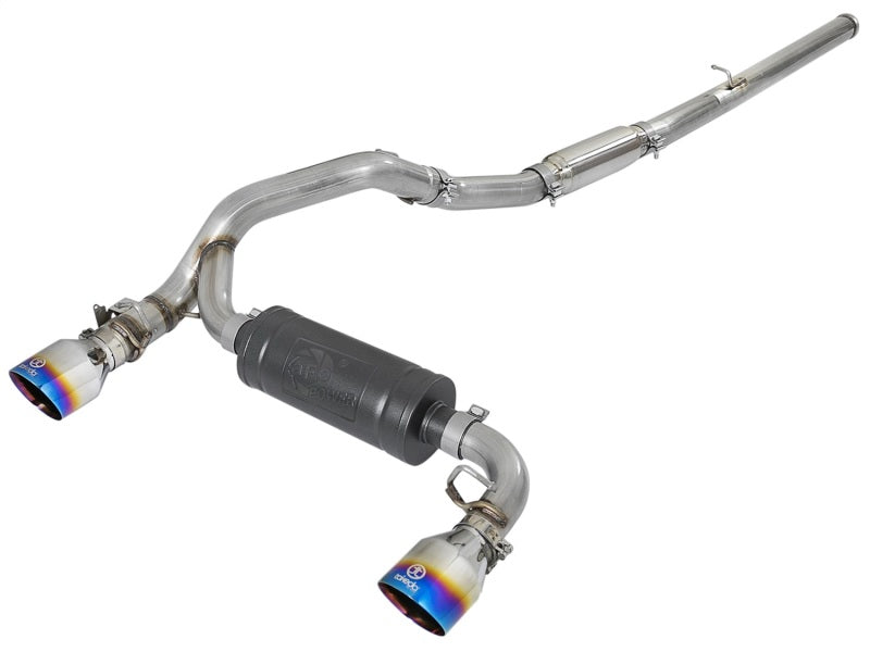 aFe Takeda 3in 304 SS Cat-Back Exhaust System w/ Blue Flame Tip 16-18 Ford Focus RS I4-2.3L (t) 49-33103-L