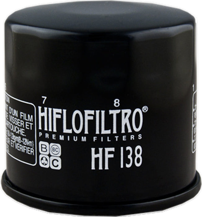 HiFloFiltro HF138 Black Standard Premium Oil Filter, Single