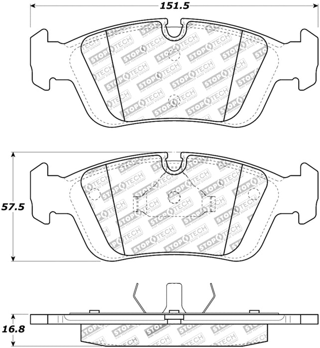 StopTech 96-02 BMW Z3 / 03-08 Z4 / 97-00 323 Front Brake Pads 308.0558