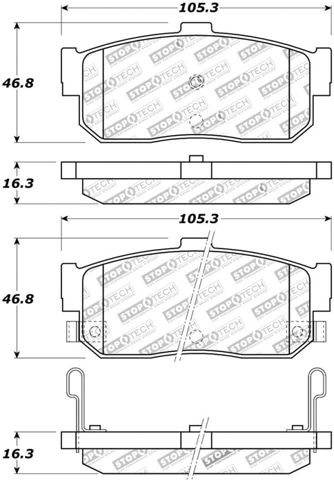 StopTech Street Touring 91-11/00 Compatible with Infiniti G20/95-10/00 I30/I35 Rear Brake Pads 308.054