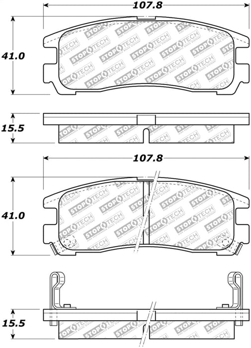 StopTech Street Select Brake Pads Rear 305.0383