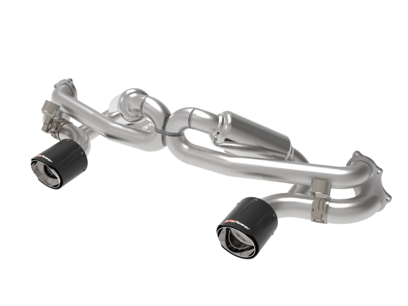 aFe MACHForce XP 2.25in-2.5in 304SS Exhaust Cat-Back 20-22 Porsche Cayman GT4 (718) Carbon Tips 49-36443-C