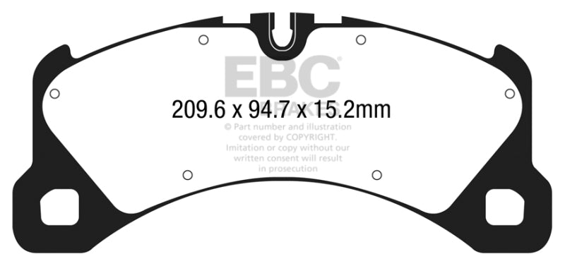 EBC 14+ Porsche Macan (Cast Iron Rotors only) 3.0 Twin Turbo Yellowstuff Front Brake Pads DP42203R