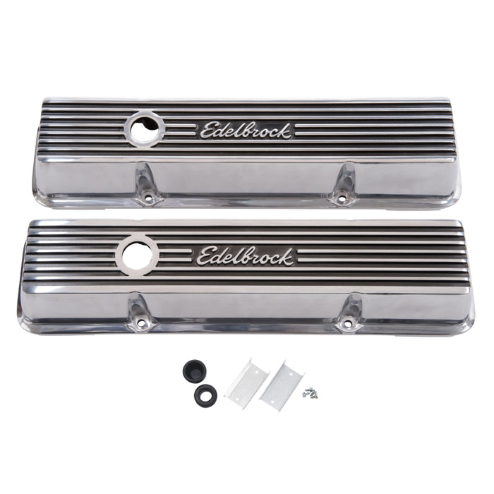 Edelbrock Valve Cover Elite II Series Chevrolet 1959-1986 262-400 CI V8 Tall Polished 4263