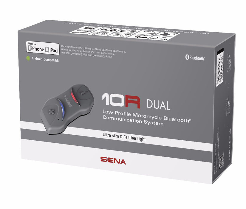 Sena 10R-01D 10R Low Profile Motorcycle Bluetooth Communication System, Black, Set of 2