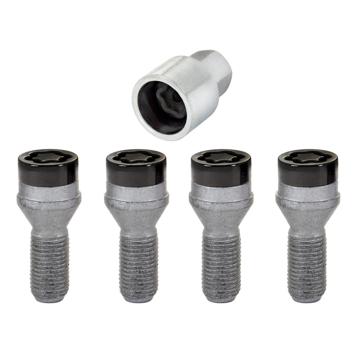 McGard Wheel Lock Bolt Set 4pk. (Cone Seat) M14X1.25 / 17mm Hex / 27.3mm Shank Length Black 27326