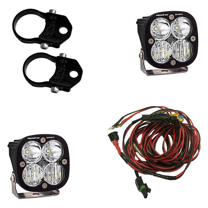 Baja Designs 55-7108 Squadron Sport 3" 2x20W Square Driving/Combo Beam LED Lights Kit with Vertical 2" Mounts