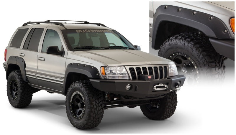 Bushwacker 99-04 compatible with Jeep Grand Cherokee Cutout Style Flares 2pc Black 10071-07