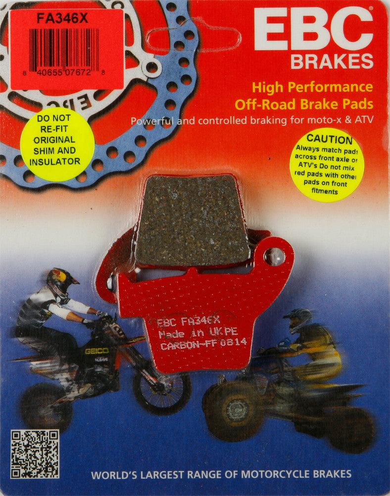 EBC Brakes X-Series Carbon Brake Pads Fits Honda CR125R 2002 FA346X