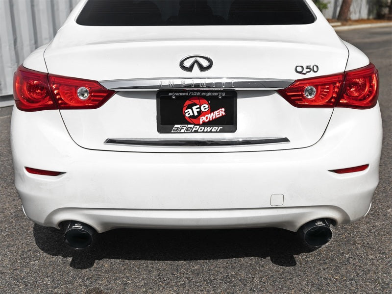 aFe Takeda 2.5in 304 SS Axle-Back Exhaust w/ Black Tips 16-18 Compatible with Infiniti Q50 V6-3.0L (tt) 49-36130NM-B