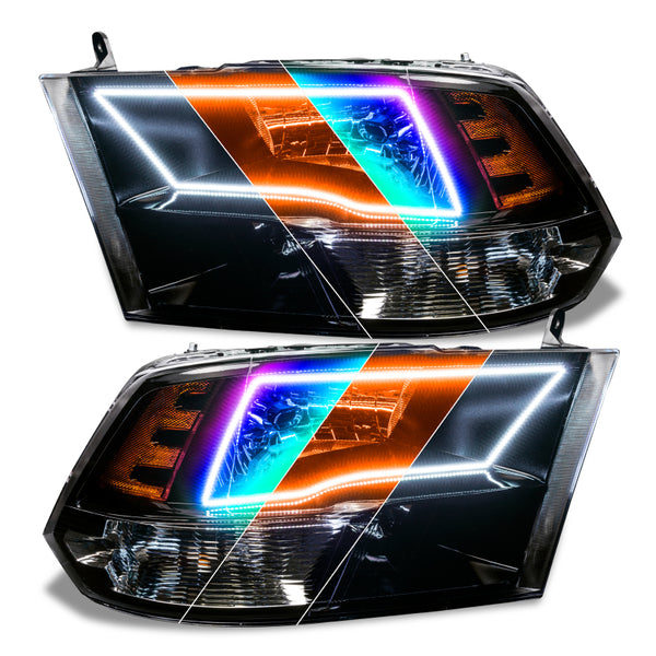Oracle Lighting 09-18 RAM 1500 Sport Halo Headlights Blk Housing w/No Controller SEE WARRANTY 8906-334