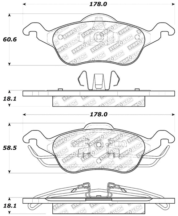 StopTech Street Select Brake Pads Front 305.0816