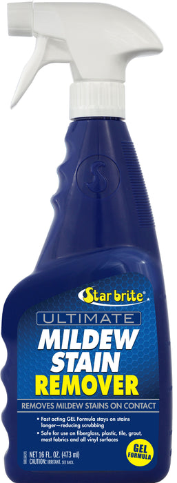 STAR BRITE Ultimate Mildew Stain Remover - Fast Acting Gel Spray Formula Stays On Stains Longer To Reduce Scrubbing 16 OZ (098616)