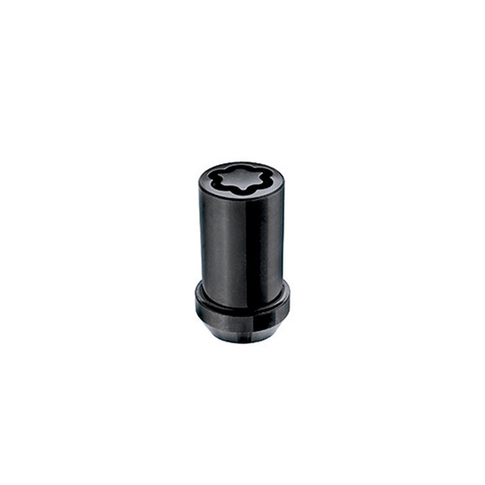 McGard Wheel Lock Nut Set 4pk. (Tuner / Cone Seat) M14X1.5 / 22mm Hex / 1.648in. Length Black 25116