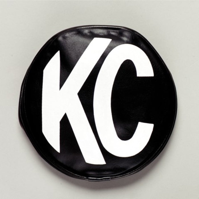 KC HiLiTES 6in. Round Soft Cover (Pair) Black w/Yellow KC Logo 5102