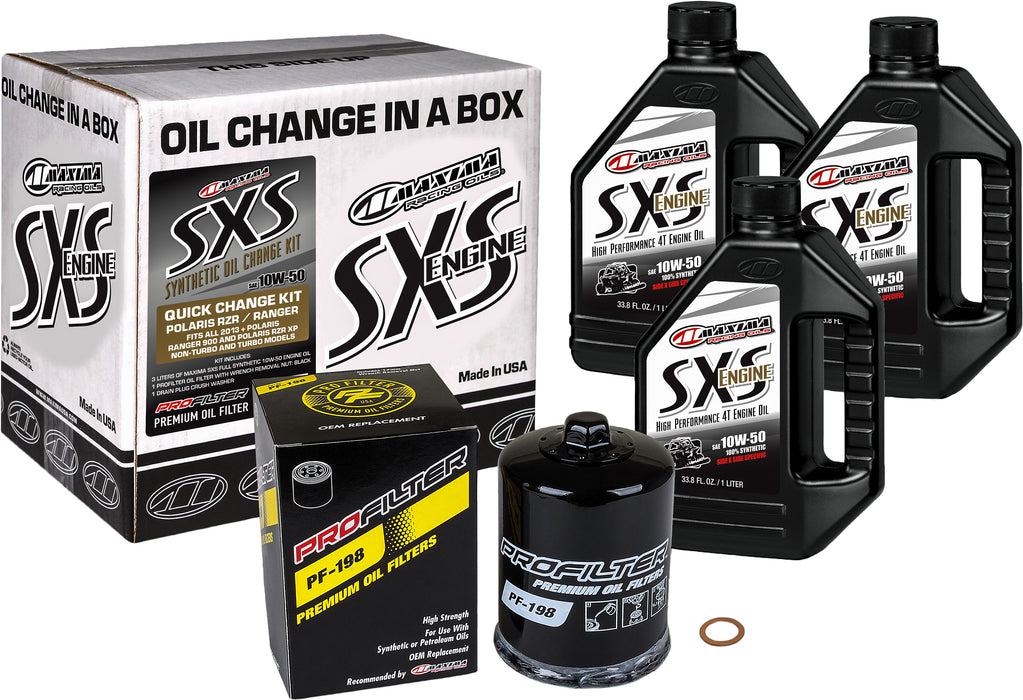 SxS Quick Change Kit 10W-50 Synthetic w/Black Filter