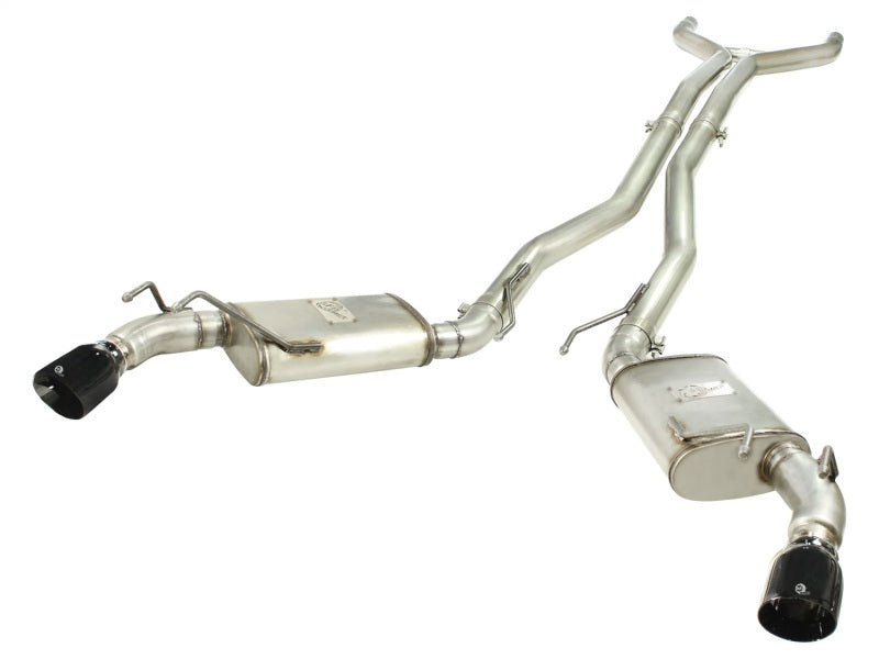 aFe MACHForce XP Exhaust 3in Stainless Stee CB/10-13 Chevy Camaro V8-6.2L (td) (gloss blk tip) 49-44039-B