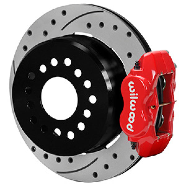 Wilwood Chevrolet 7-5/8in Rear Axle Dynalite Disc Brake Kit 12.19in Drill/Slot Rotor Red Caliper 140-16445-DR