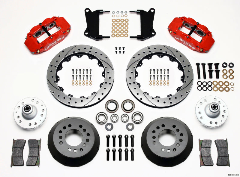 Wilwood Narrow Superlite 6R Front Hub Kit 12.88in Drill Red 67-69 Camaro 64-72 Nova Chevelle 140-9803-DR