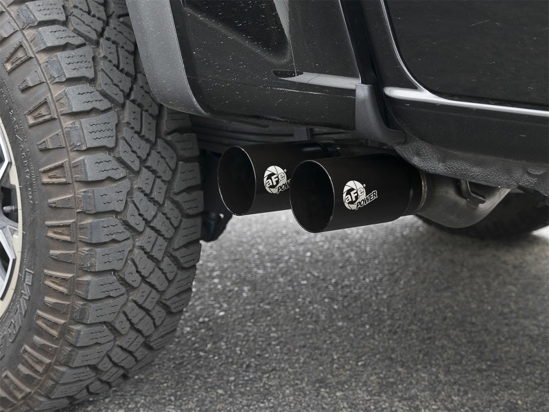 aFe Rebel Series CB 3in Middle Side Exit SS Exht w/ Black Tips 15-17 Chevy Colorado / GMC Canyon 49-44061-B