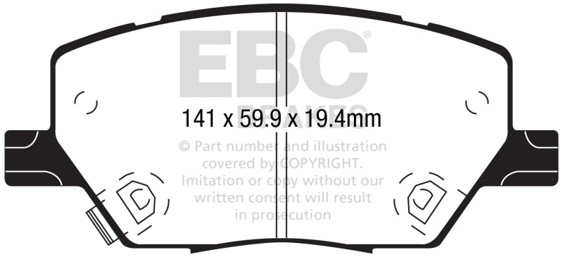 EBC 2015+ Fiat 500X 1.4L Turbo Greenstuff Front Brake Pads DP62239