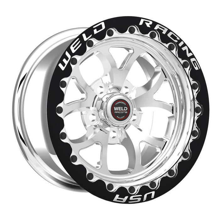 Weld S76 17x10 / 5x115 BP / 6.7 BS Polished Wheel (High Pad) Black Single Beadlock 76HP7100W67F